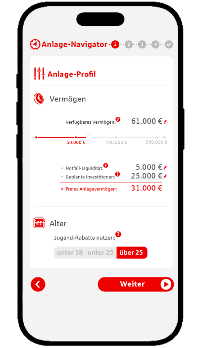 Mein Depot Finder - Ansicht Mobile